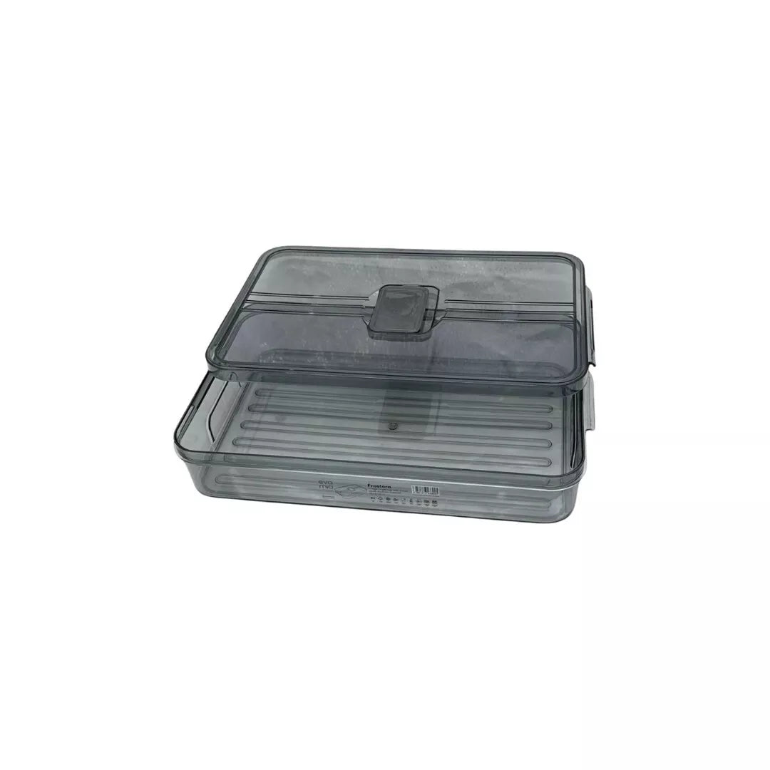 Plastic Smoked Frostora Handled Refrigerator Organizer food Storage Container