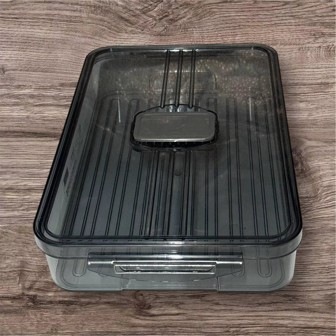 Plastic Smoked Frostora Handled Refrigerator Organizer food Storage Container