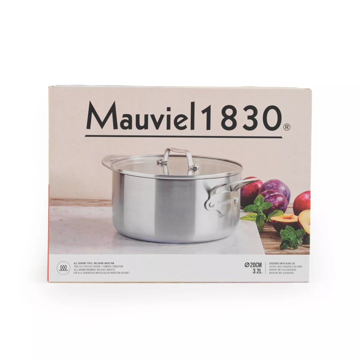 Mauviel 1830 Stainless Steel Casserole Pot, 3.2L - 20cm