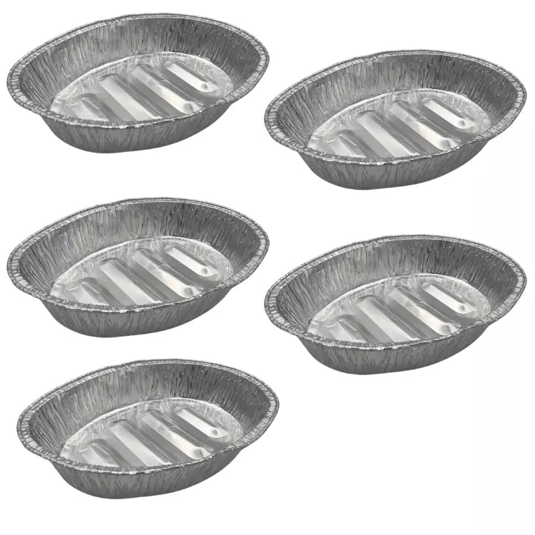 Extra Large Aluminium Oval Tray, Disposable Roasting Pan - 48.6 x 33.5 x 8.5cm