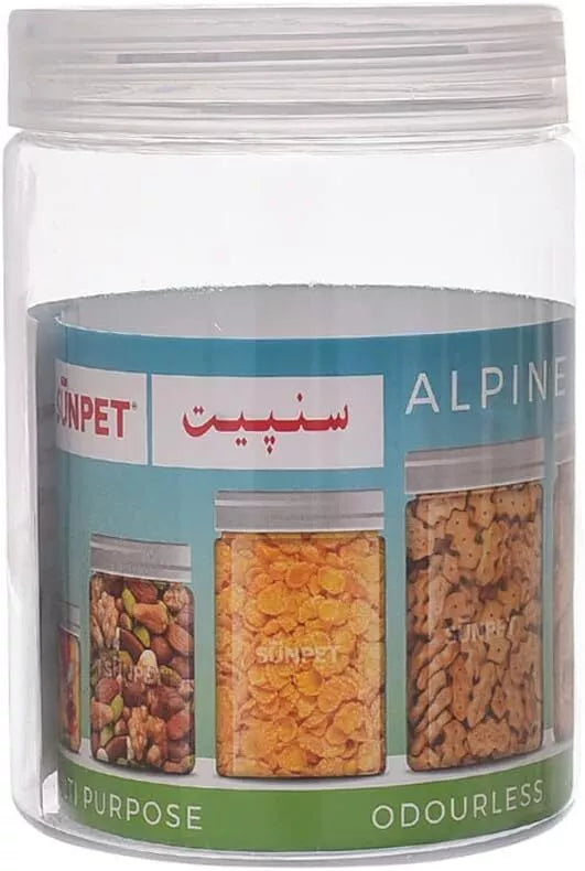 Sunpet Alpine Clear Storage Jars with Spoon and Airtight Lid (Available in 4 sizes)