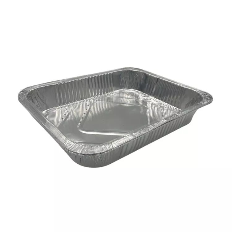 2x Rectangle Aluminium Foil Tray, Durable & Disposable – 33cm x 26cm x 6cm