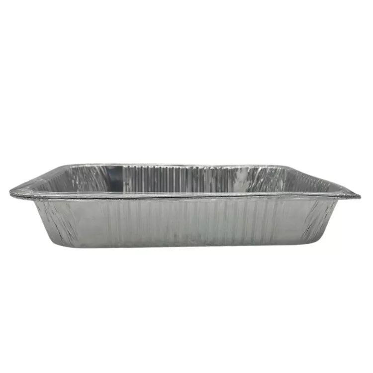 2x Rectangle Aluminium Foil Tray, Durable & Disposable – 33cm x 26cm x 6cm