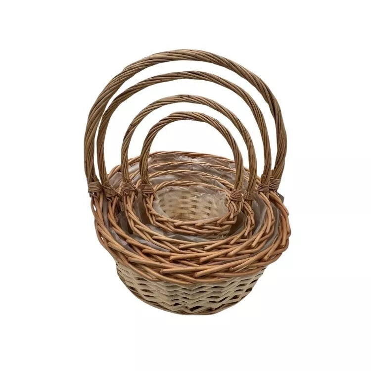 Oval Wicker Picnic Basket - Single Handle - 4 Sizes