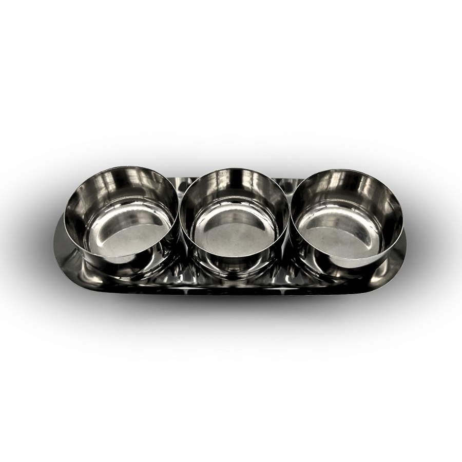 Set of 4 Stainless Steel Mini Serving Relish Dishes