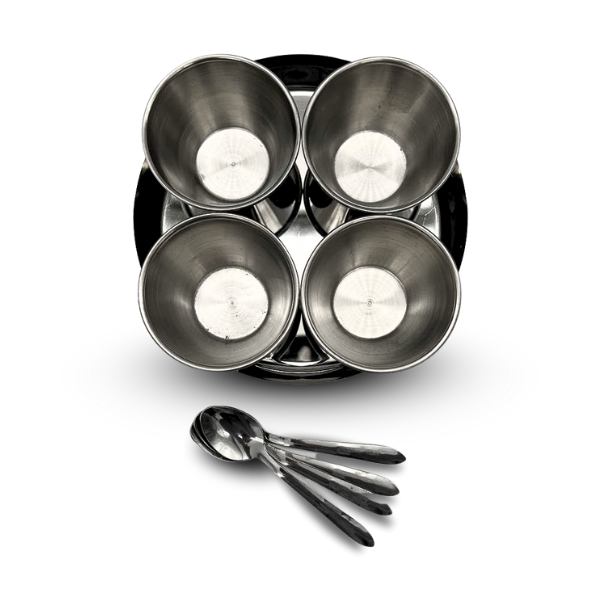 Set of 9 Stainless Steel Serving Relish Dishes