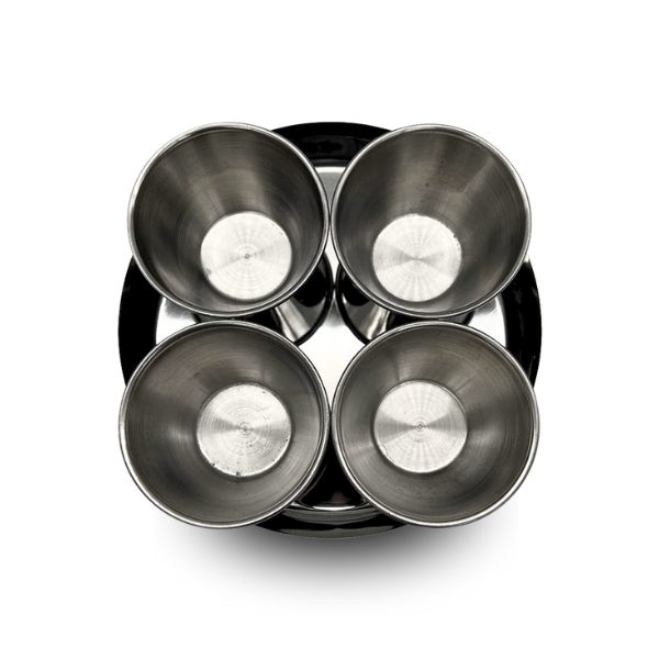 Set of 9 Stainless Steel Serving Relish Dishes