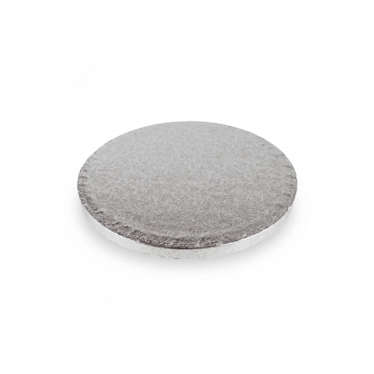 Round Embossed Medium Cake Drum Thick Board Silver 10"
