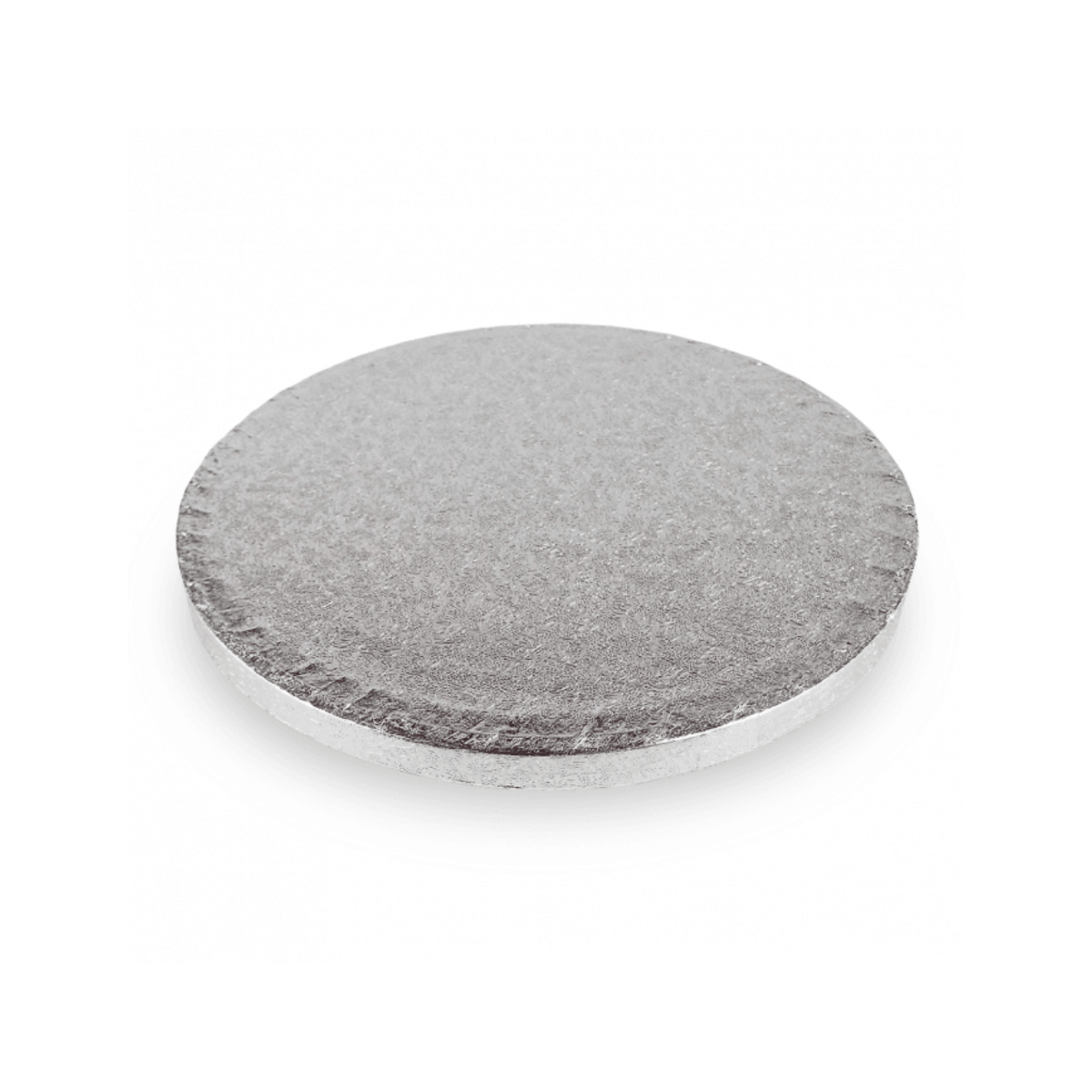 Round Embossed Cake Drum Thick Board Silver 14"