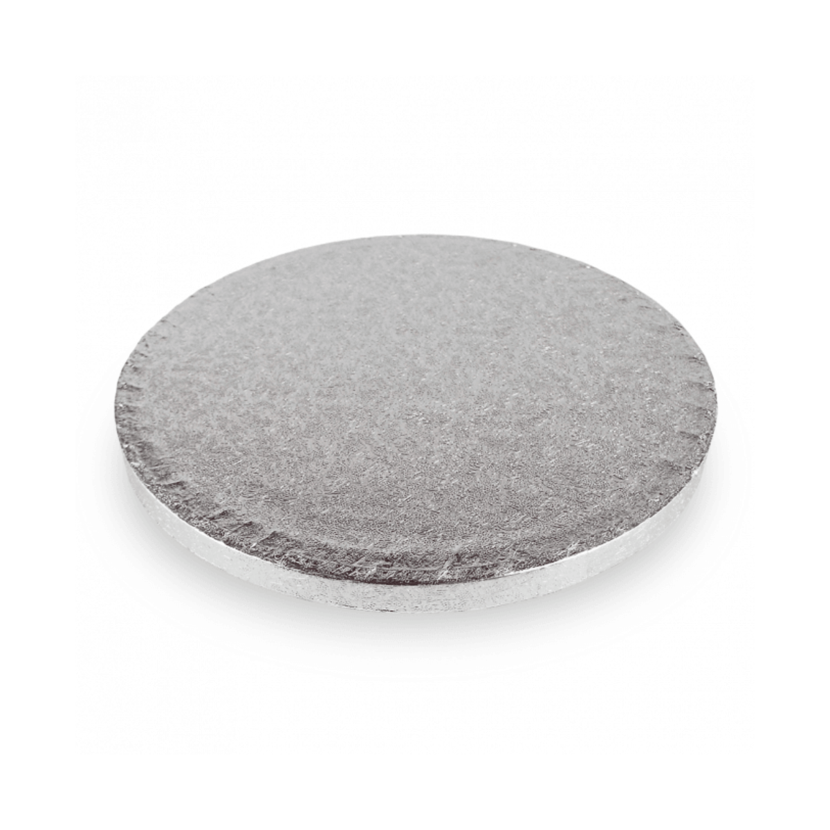Round Embossed Cake Drum Thick Board Silver 16"