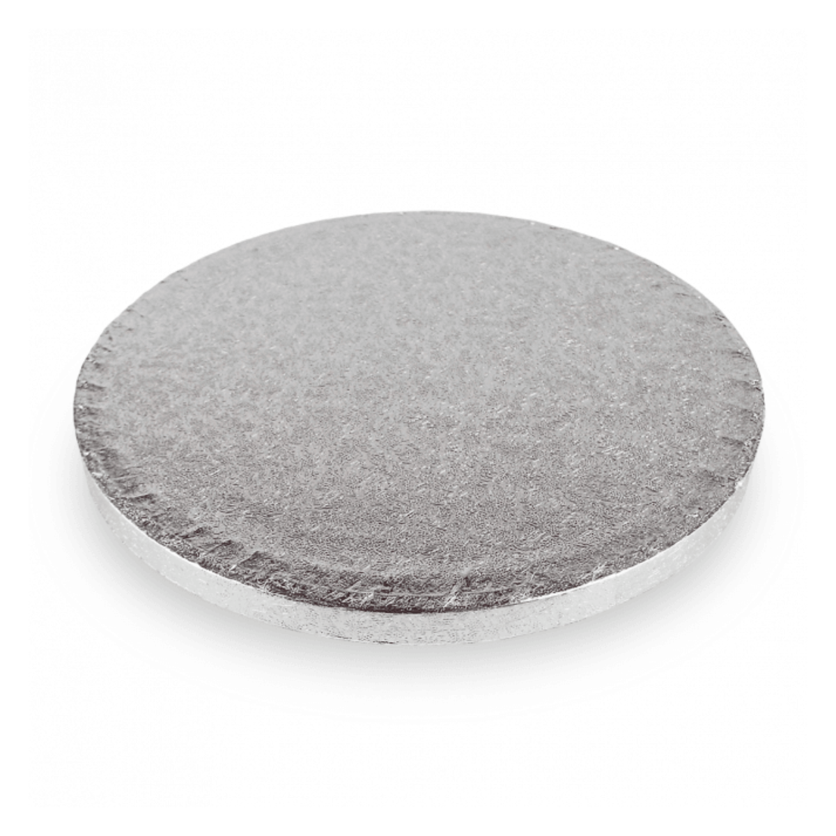 Round Embossed Large Cake Drum Thick Board Silver 20"
