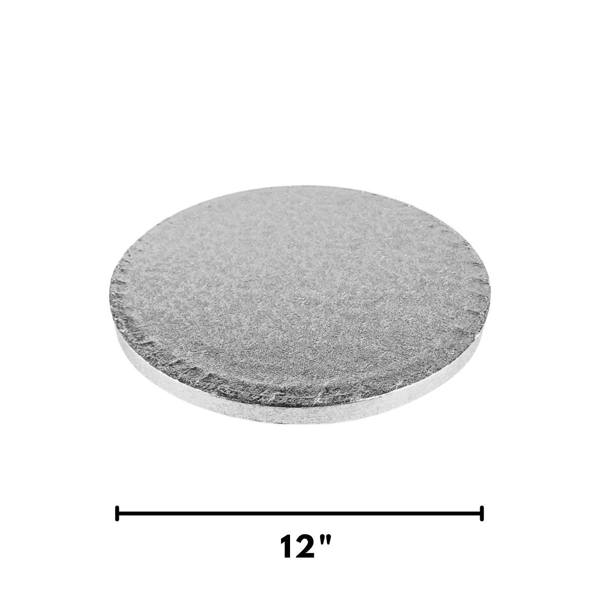 White Cake Box with Round silver Thick 12" Cake Drum Base