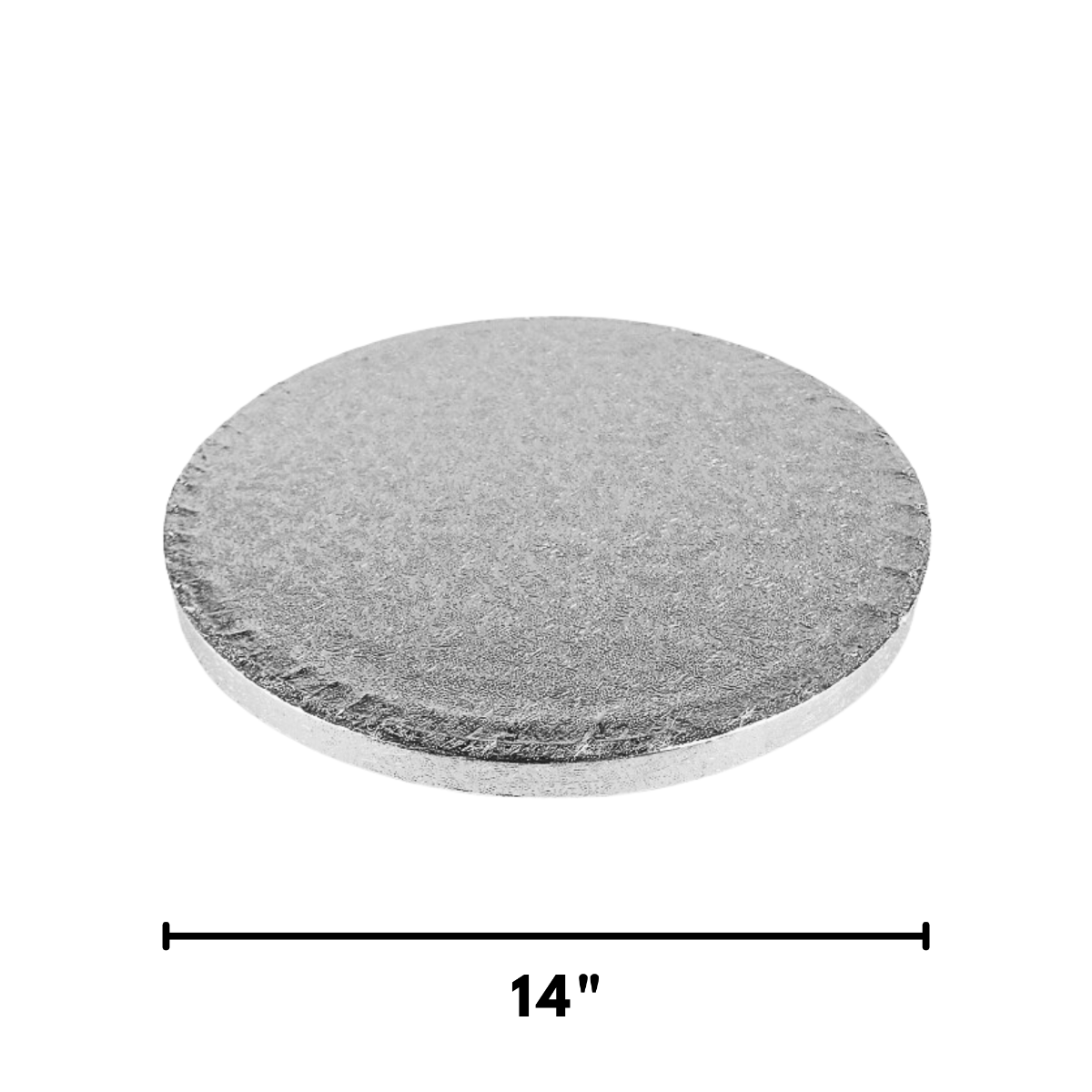 White Cake Box with Round silver Thick 14" Cake Drum Base