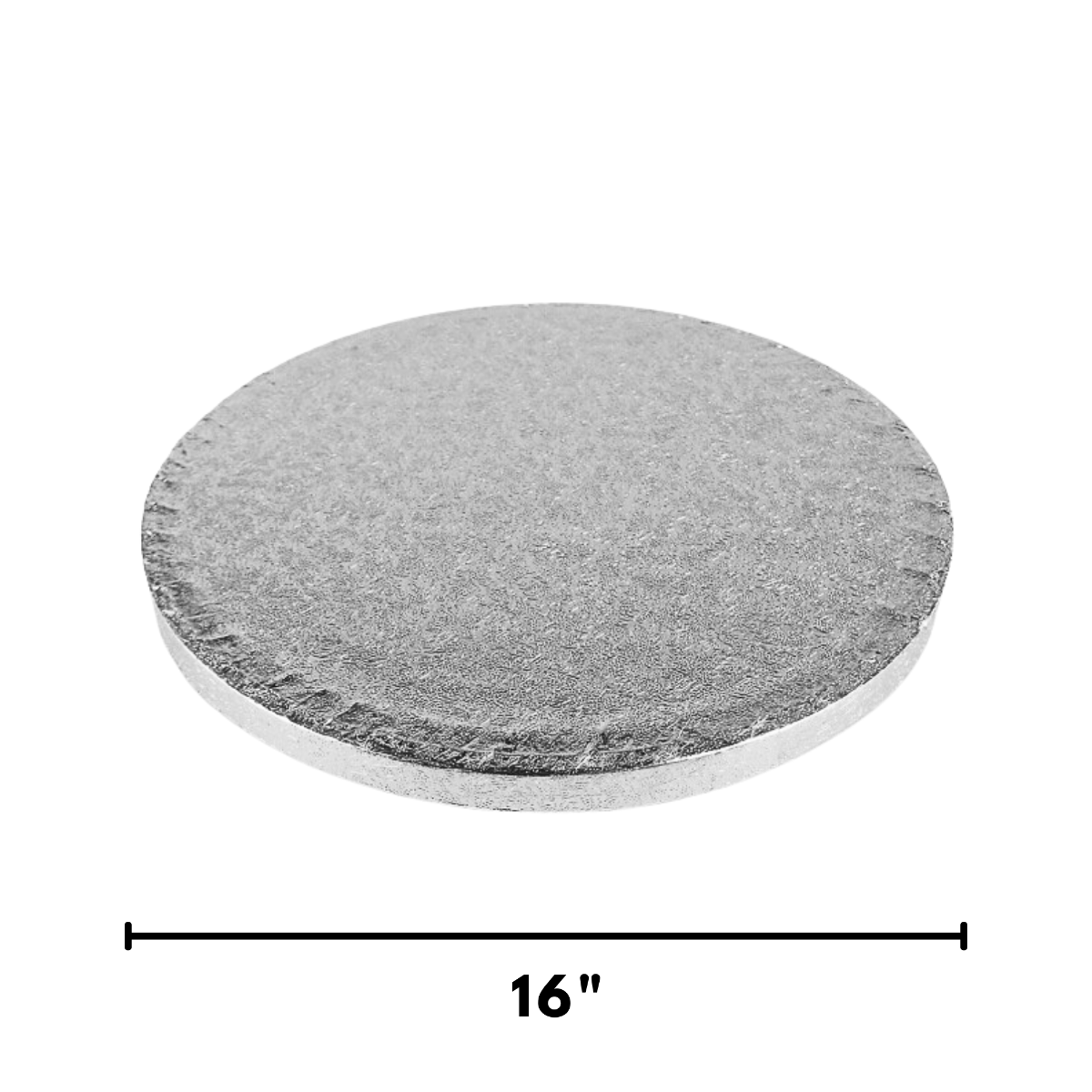 White Cake Box with Round silver Thick 16" Cake Drum Base