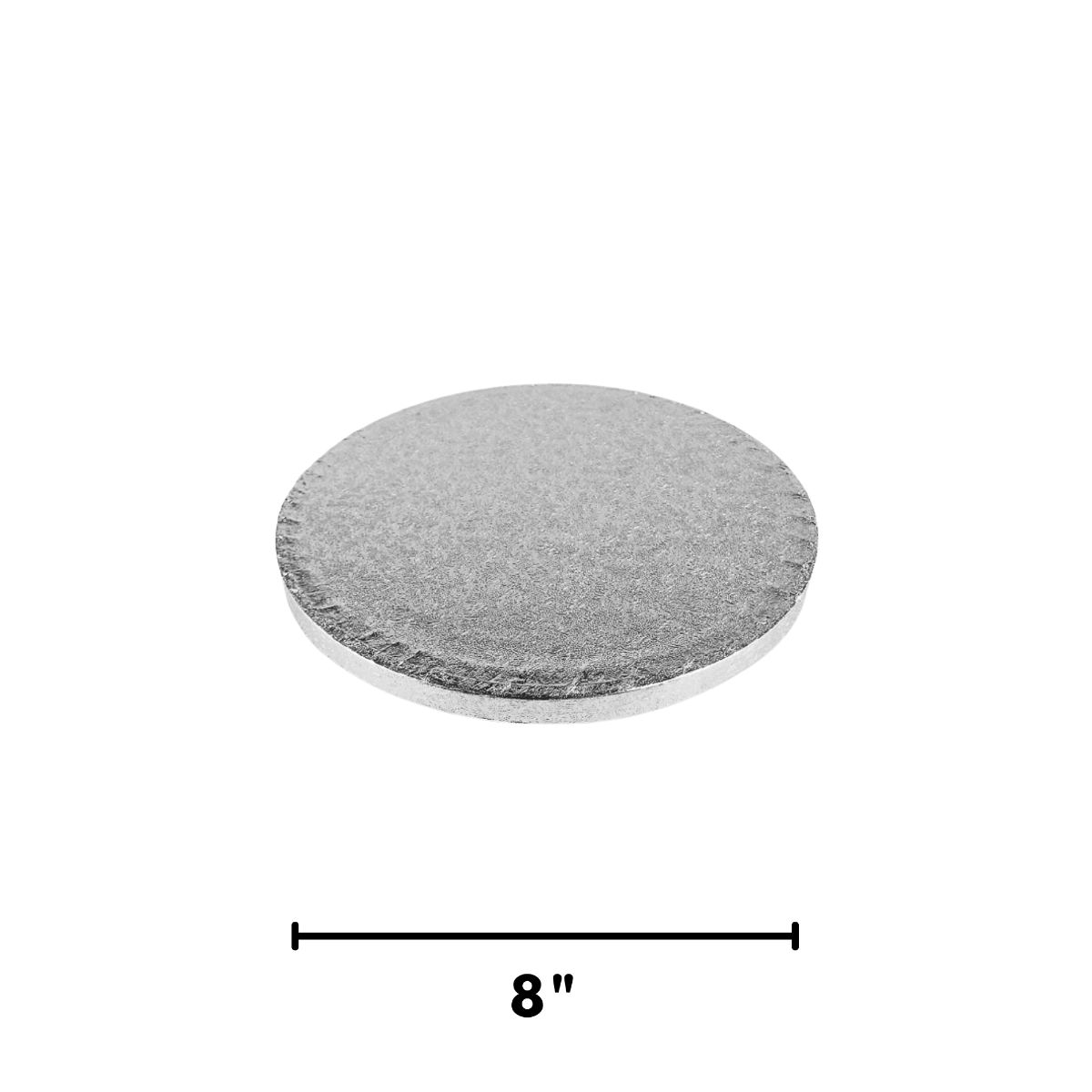 White Cake Box with Round silver Thick 8" Cake Drum Base