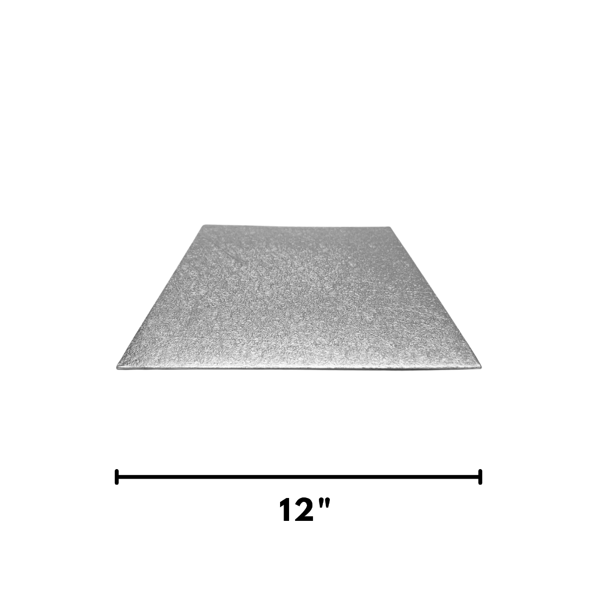 Silver Square Embossed Cake Drum Thin Board 12"