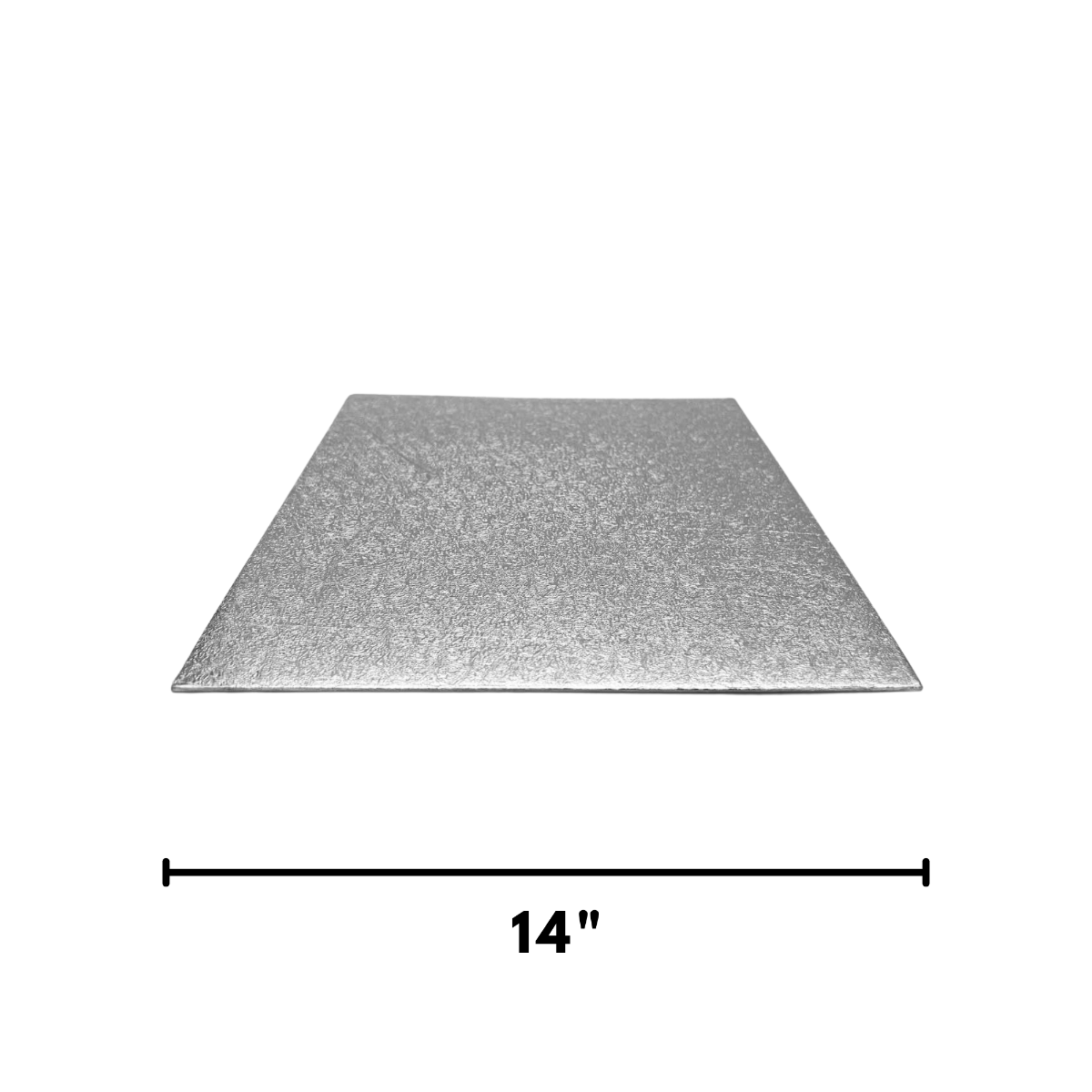 Silver Square Embossed Cake Drum Thin Board 14"