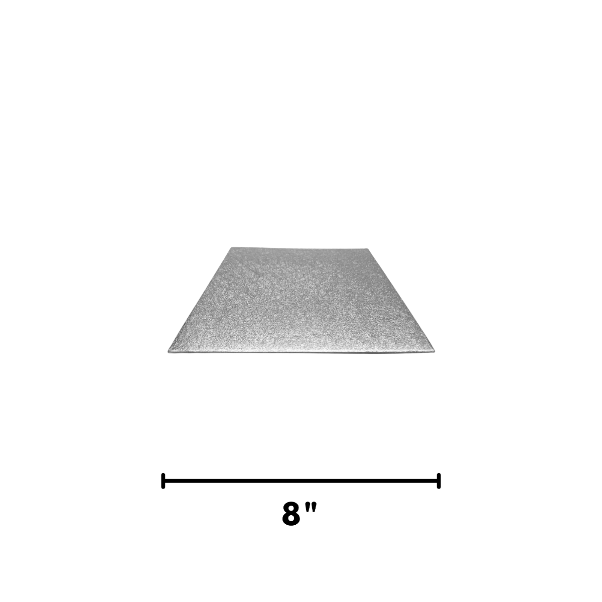 Silver Square Embossed Cake Drum Thin Board 8"