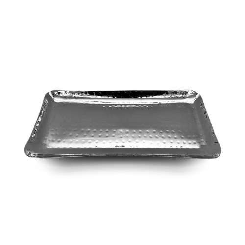 Indian Hammered S/St Rectangle Tray 30.5cm x 15cm