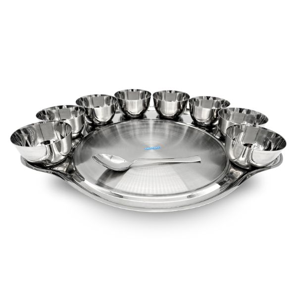 Set of 10 Stainless Steel Serving Relish Dishes