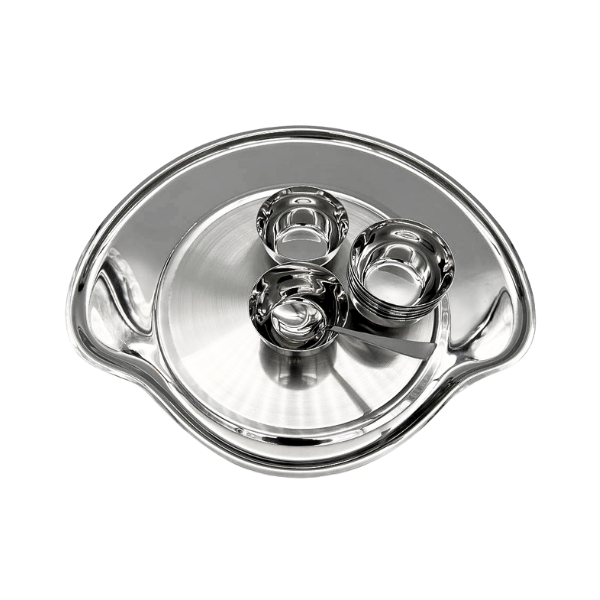 Set of 10 Stainless Steel Serving Relish Dishes