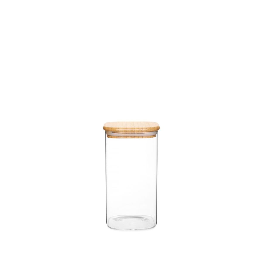 Jomafe Store & Care Square Glass Jar with Bamboo Lid - 800ML, 1100ML and 1400ML