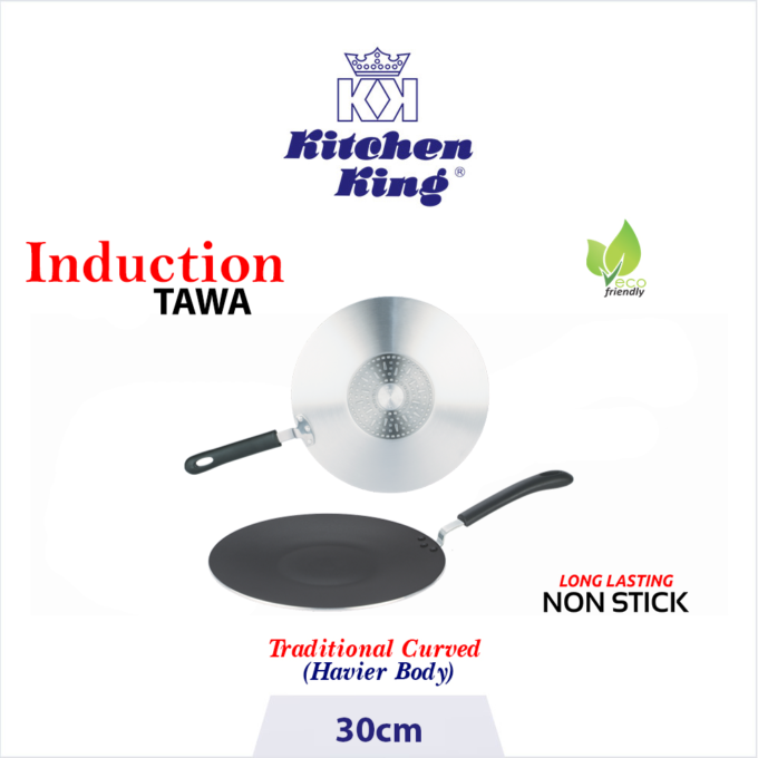 Kitchen King Non-Stick Induction Tawa – 30cm