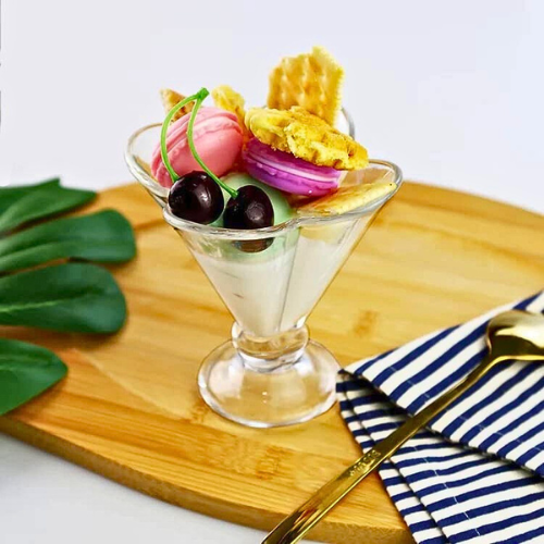 Royal Cuisine Set of 3 Flower-Shaped Ice Cream Dessert Bowls