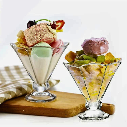 Royal Cuisine Set of 3 Flower-Shaped Ice Cream Dessert Bowls