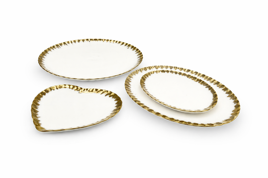 Premium Crockery Plates UK – Elegant White & Gold Serving Collection