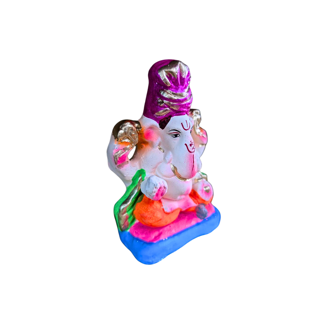 Eco-Friendly Handmade Clay Ganesh Idol for Ganpati Pooja - Available in 3 Sizes