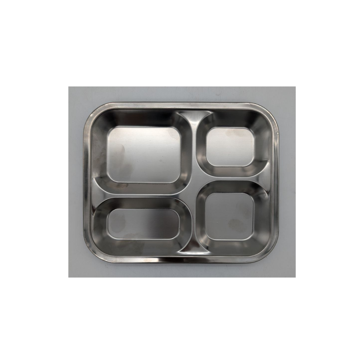 Stainless Steel Kids Food Tray – Two Variants: 4-Portion (21x25 cm) & 3-Portion (22x22 cm)