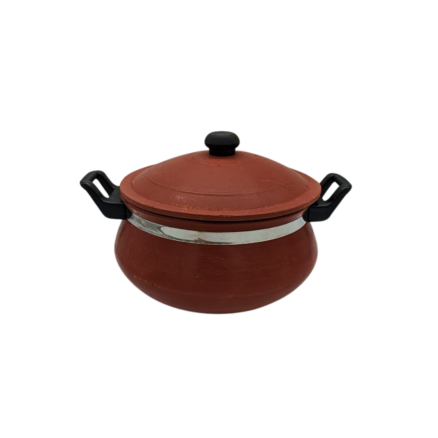 Traditional Clay Handi for Cooking with Lid – 2L & 3L, Plastic Handles