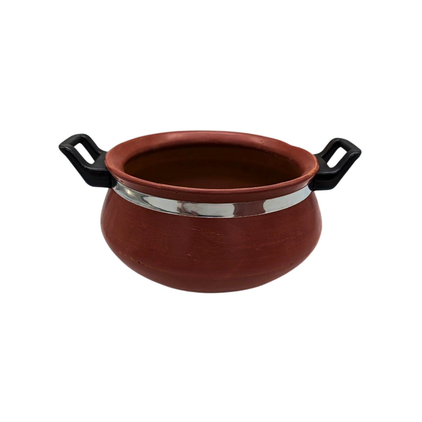 Traditional Clay Handi for Cooking with Lid – 2L & 3L, Plastic Handles