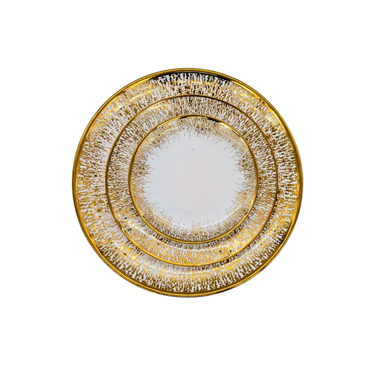 Elegant White and Gold Round Crockery Plate - Available in 20cm, 27cm, and 36cm