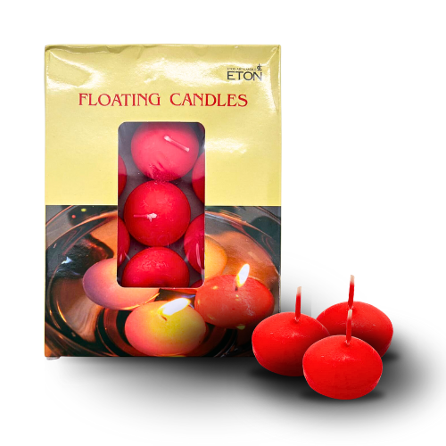 Set of 12 Small Floating Red candles