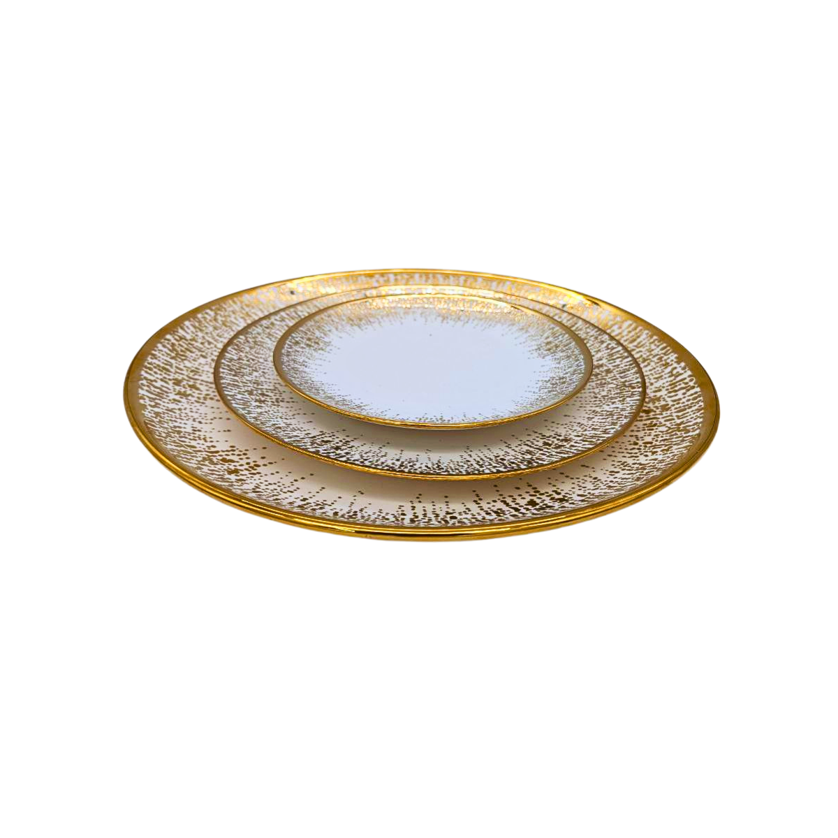 Elegant White and Gold Round Crockery Plate - Available in 20cm, 27cm, and 36cm