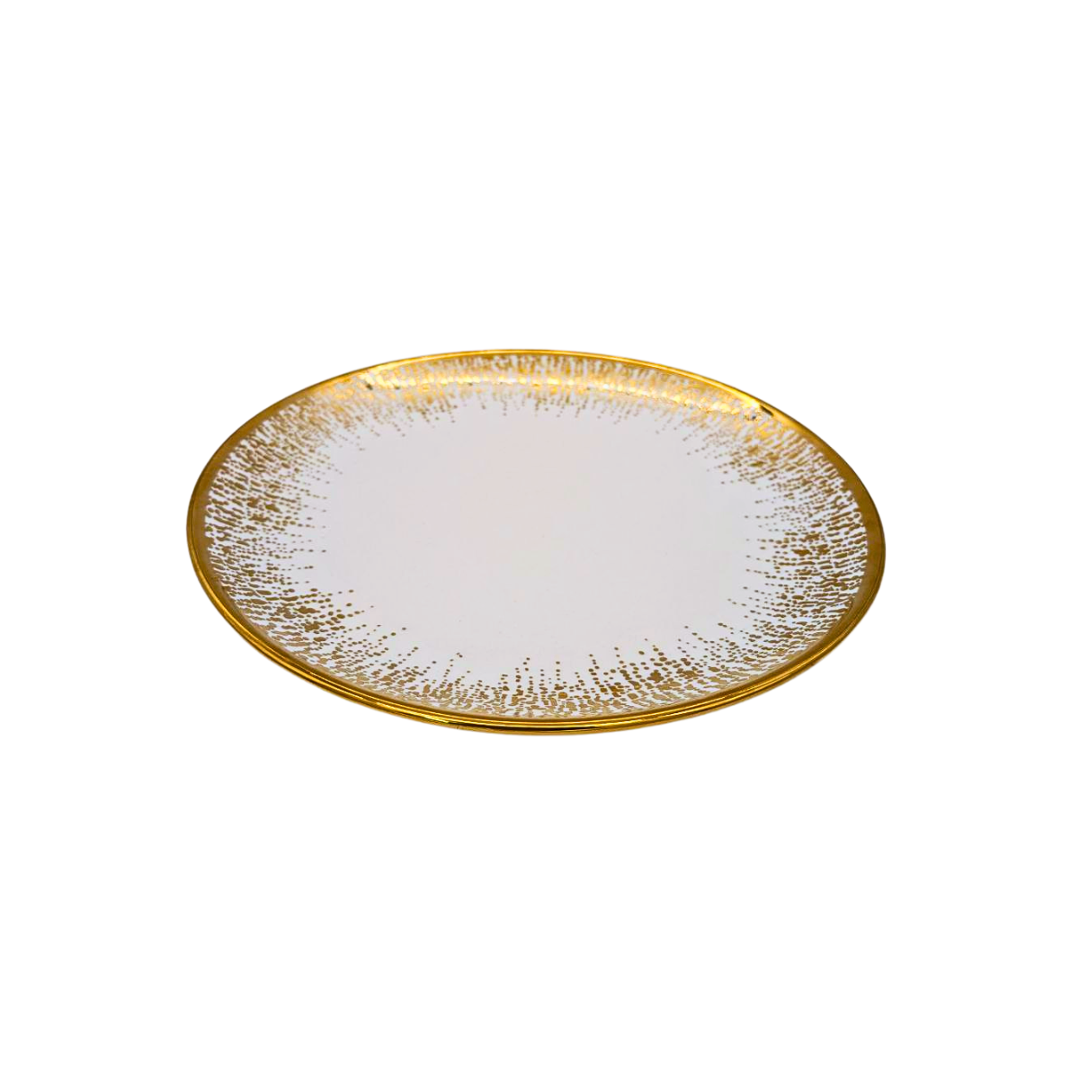 Elegant White and Gold Round Crockery Plate - Available in 20cm, 27cm, and 36cm