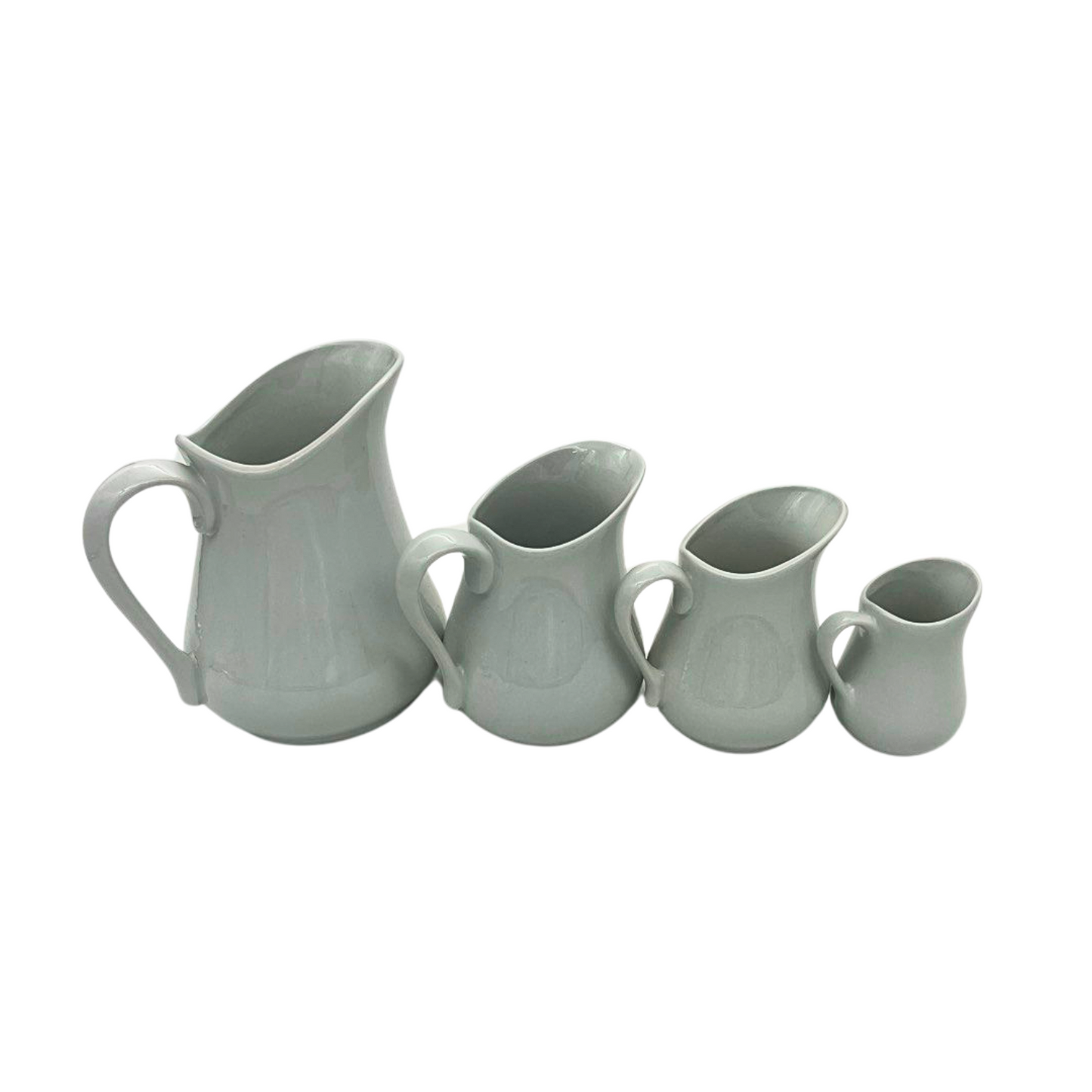 White Porcelain Jug Set for Milk, Cream, Sauce & Beverages – 4 Sizes