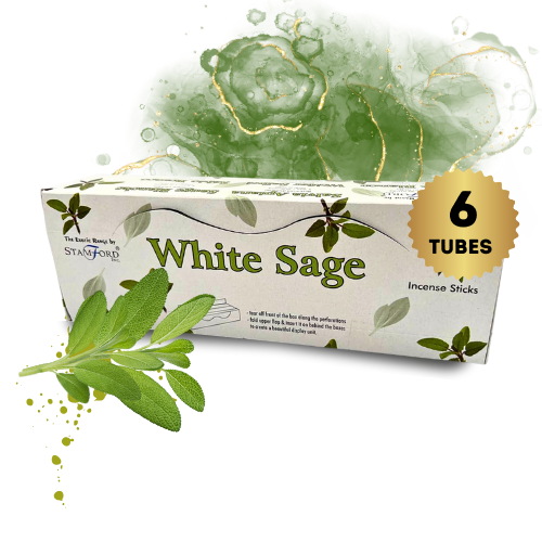 Stamford White Sage Incense Sticks - Pack of 6 Tubes