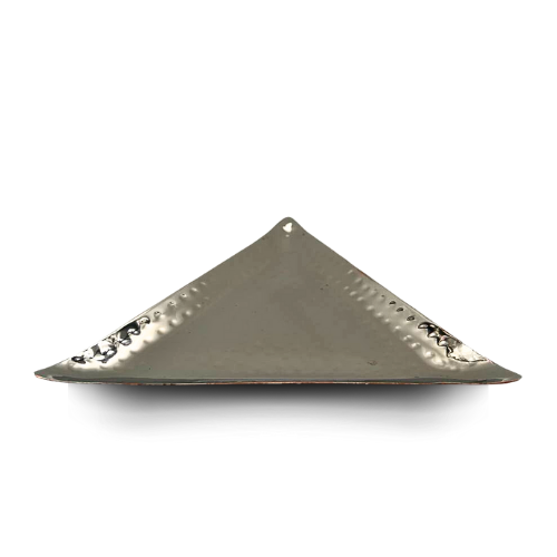 Indian Hammered Stainless Steel and Copper Triangle Tray