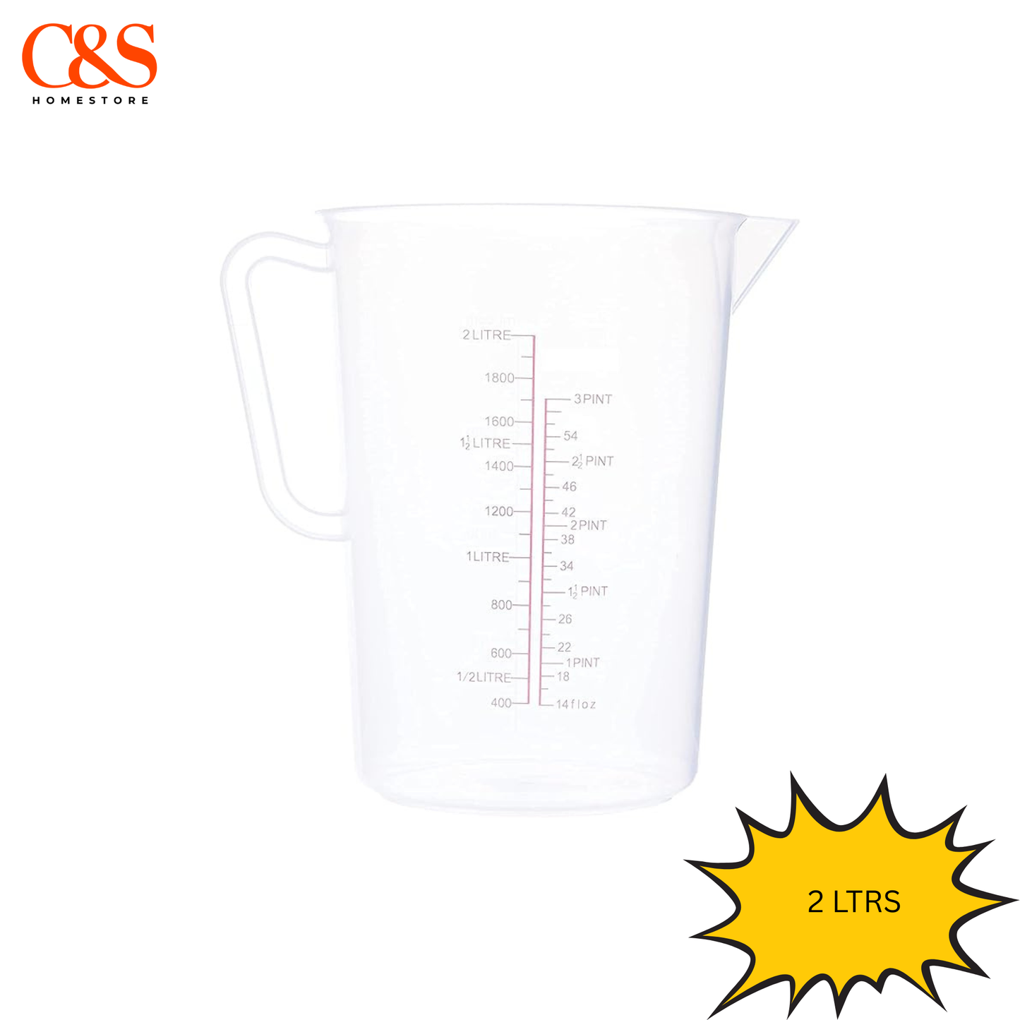 Measuring Jug Plastic Kitchen Bar Polypropylene Measuring Jug 0.5/1/2/3/5Ltr