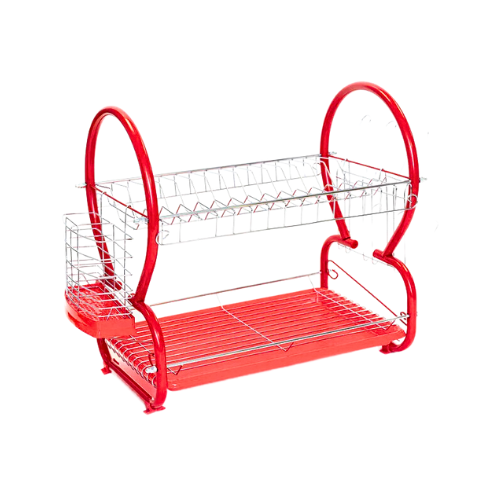 Royalford Red 2-Tier Dish Draining Rack