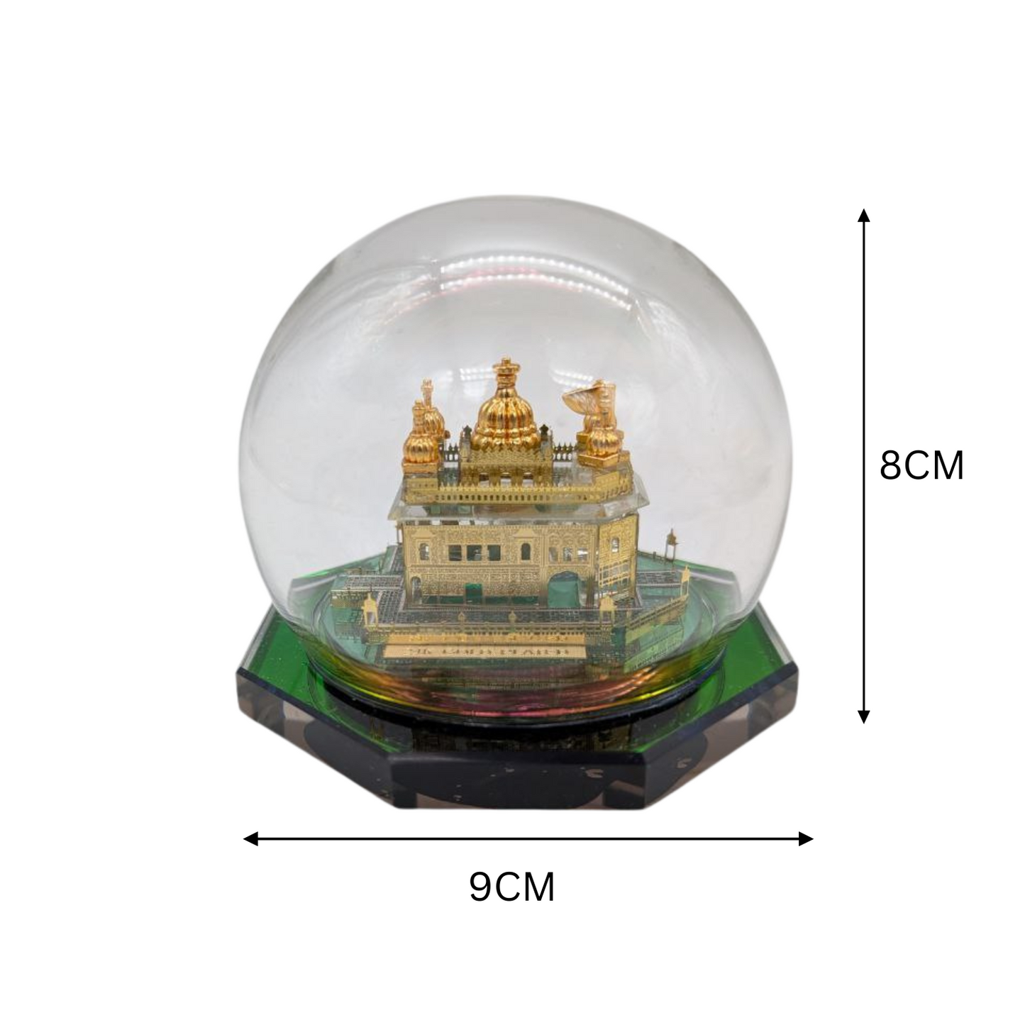 Golden Temple Religious Model in Glass Dome – Available in Three Sizes