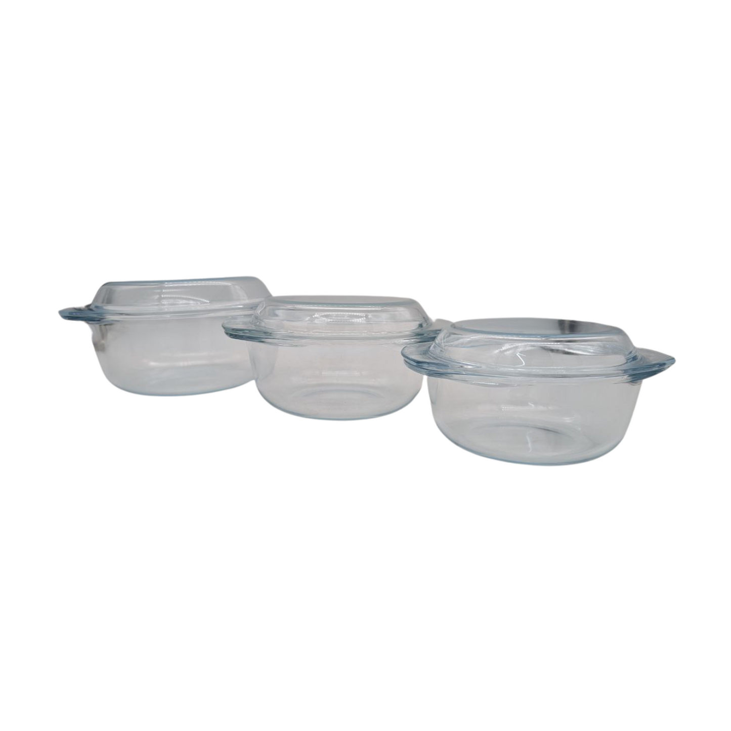 Royal Cuisine Round Glass Casserole with Cover - 1L, 1.5L, 2.5L