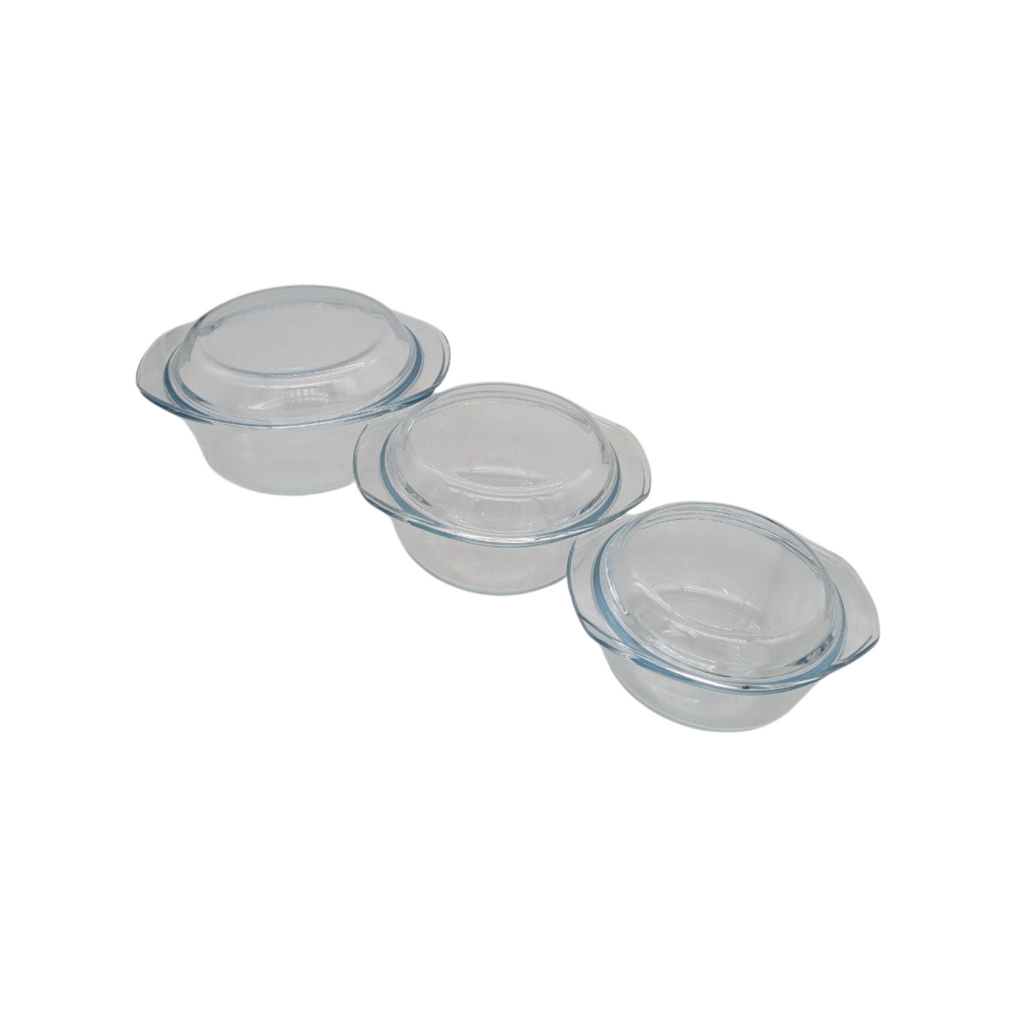 Royal Cuisine Round Glass Casserole with Cover - 1L, 1.5L, 2.5L