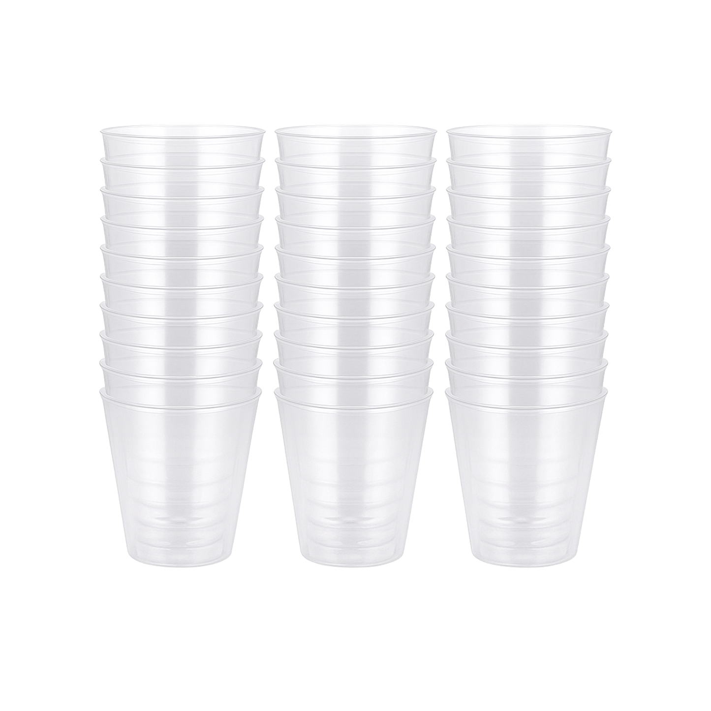 30 x Shot Glasses Plastic Disposable Tumblers 4cl/40ml Clear Vodka Whiskey Shots