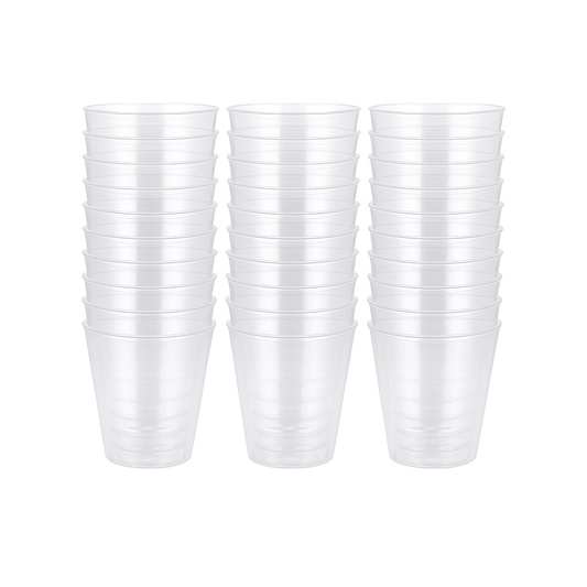 30 x Shot Glasses Plastic Disposable Tumblers 4cl/40ml Clear Vodka Whiskey Shots