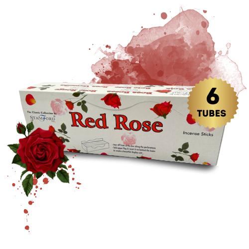 Stamford Red Rose Incense Sticks - Pack of 6 Tubes