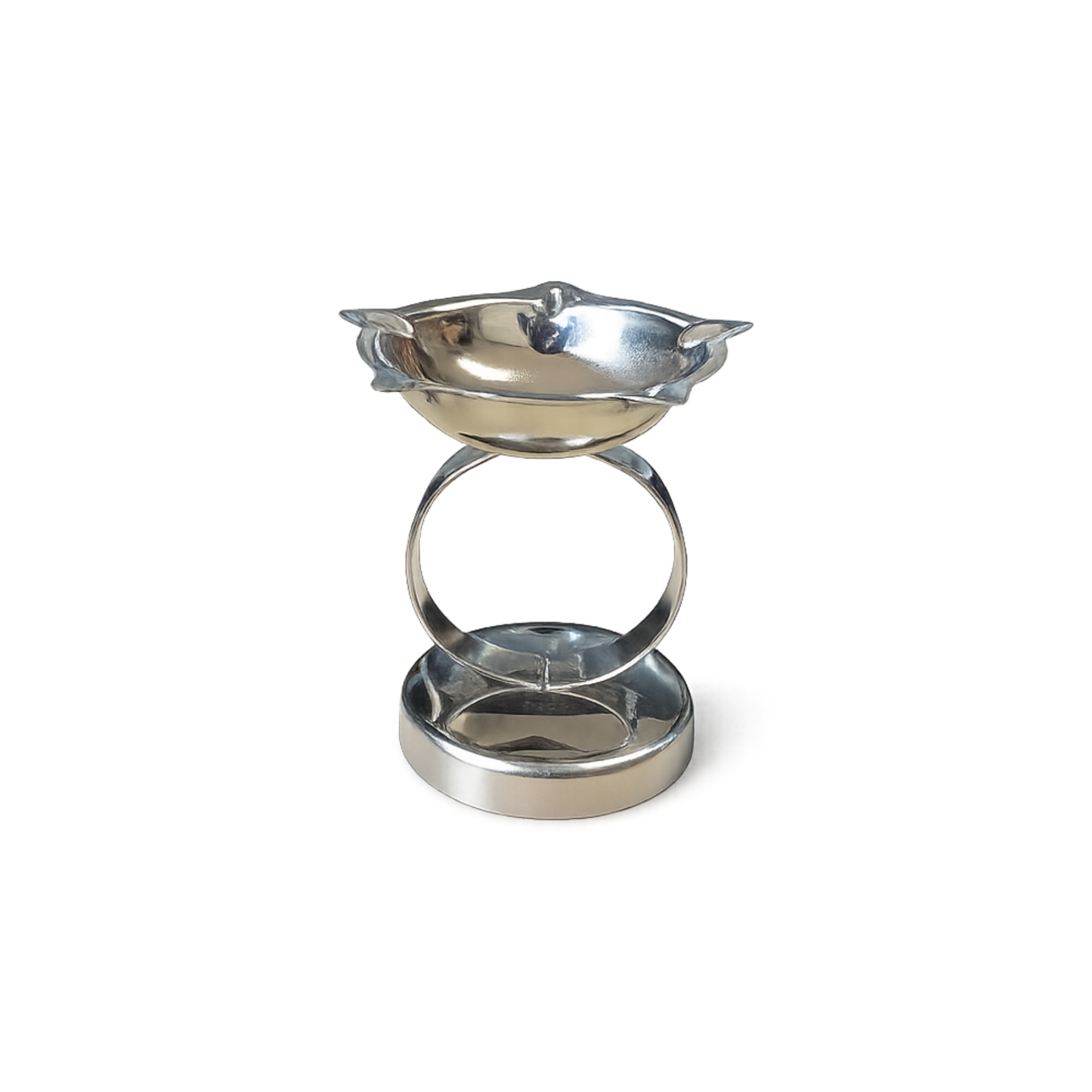 Stainless Steel Five Faced Jyot Oil Lamp Diya with Stand Traditional 6cm x 6.5cm